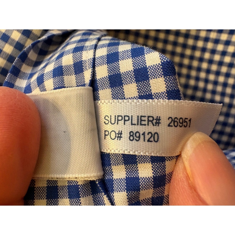 Ralph Lauren Mens XXL Custom Fit Gingham Button Down Shirt Blue White Preppy - Picture 10 of 10